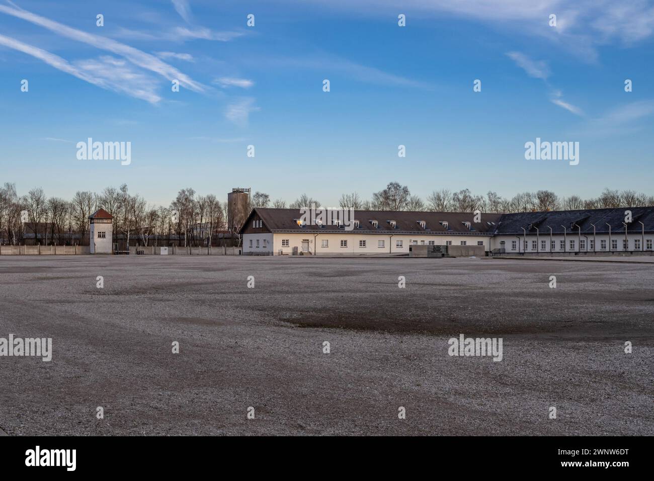 KZ-Gebäude Dachau in Deutschland. Stockfoto