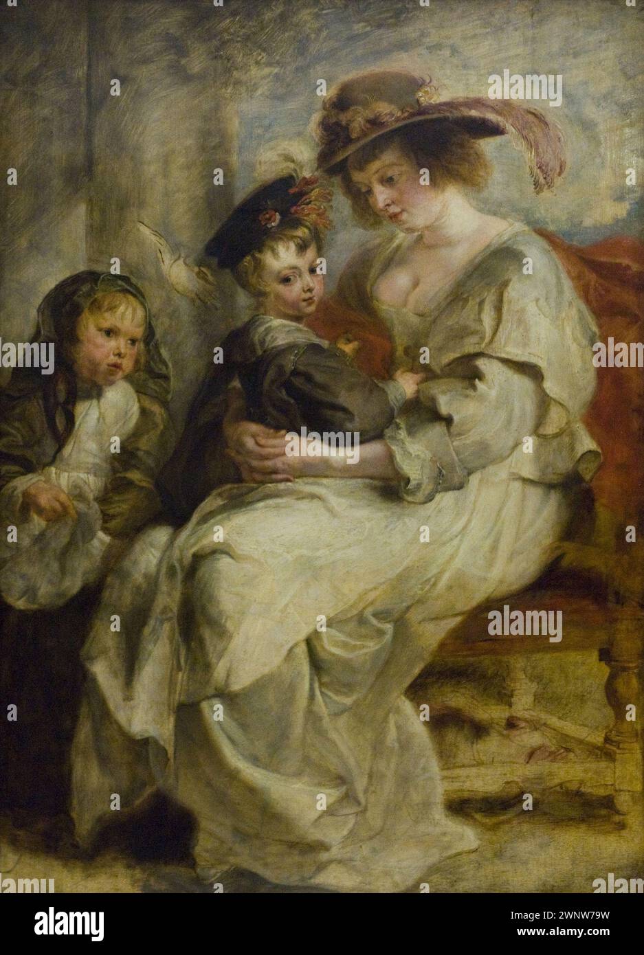 Helena Fourment with Children ist ein Gemälde von Peter Paul Rubens aus dem jahr 1636. Stockfoto