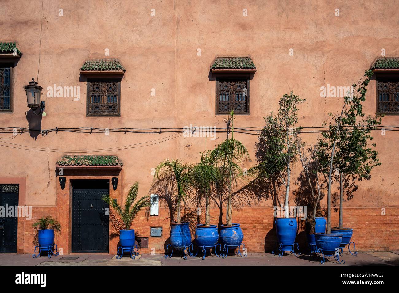 Wunderschöne historische Architektur in der Medina von Marrakesch, Marokko Stockfoto