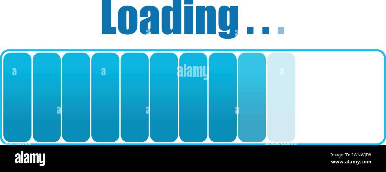 Symbol für Ladevorgang, Statussymbol für Ladefortschrittsanzeige, Statusanzeige für Ladefortschritt, Symbol für Anwendungsfortschritt Stock Vektor