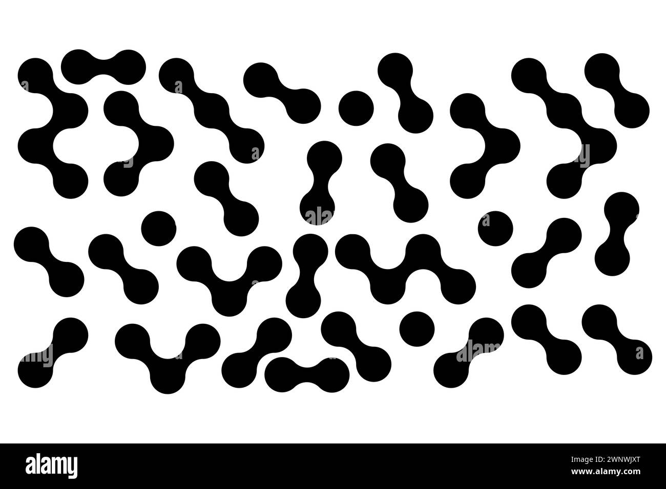 Abstrakte Punktbewegung verbundene runde Blobs Übergangsmetaballs. Stock Vektor