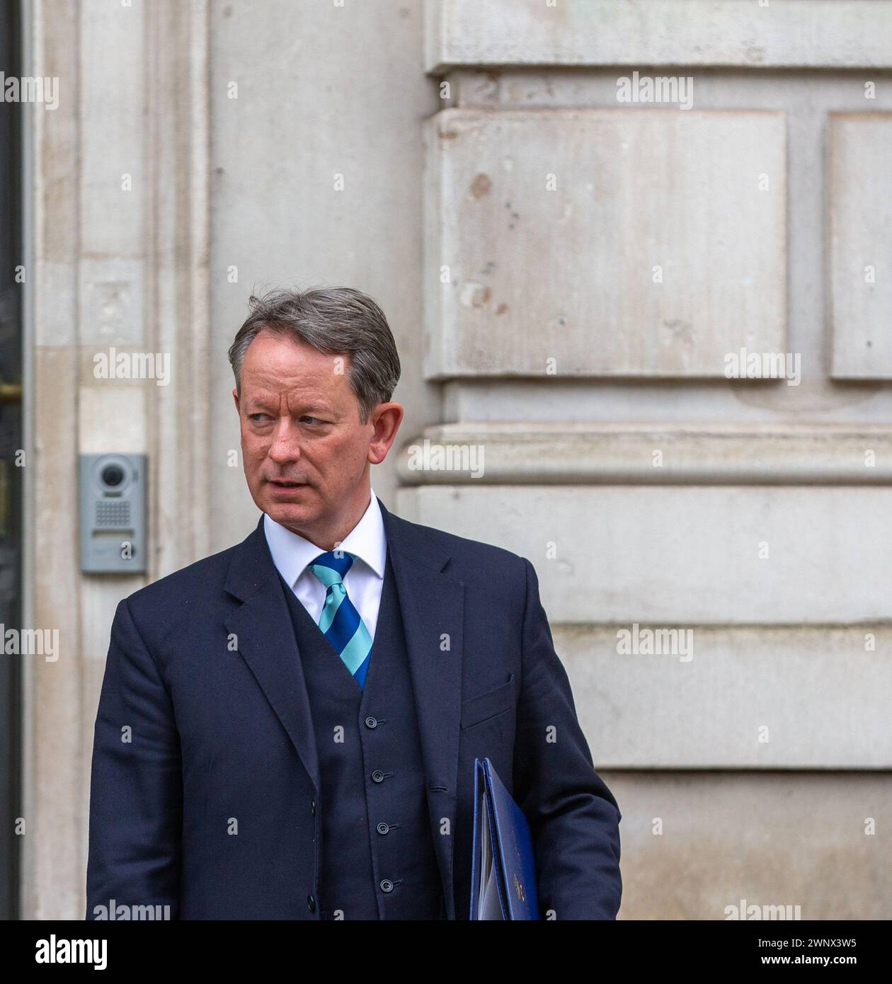 London, Großbritannien. März 2024. Gareth Bacon Parlamentarischer Staatssekretär im Justizministerium sah das Kabinett verlassen Credit: Richard Lincoln/Alamy Live News Stockfoto