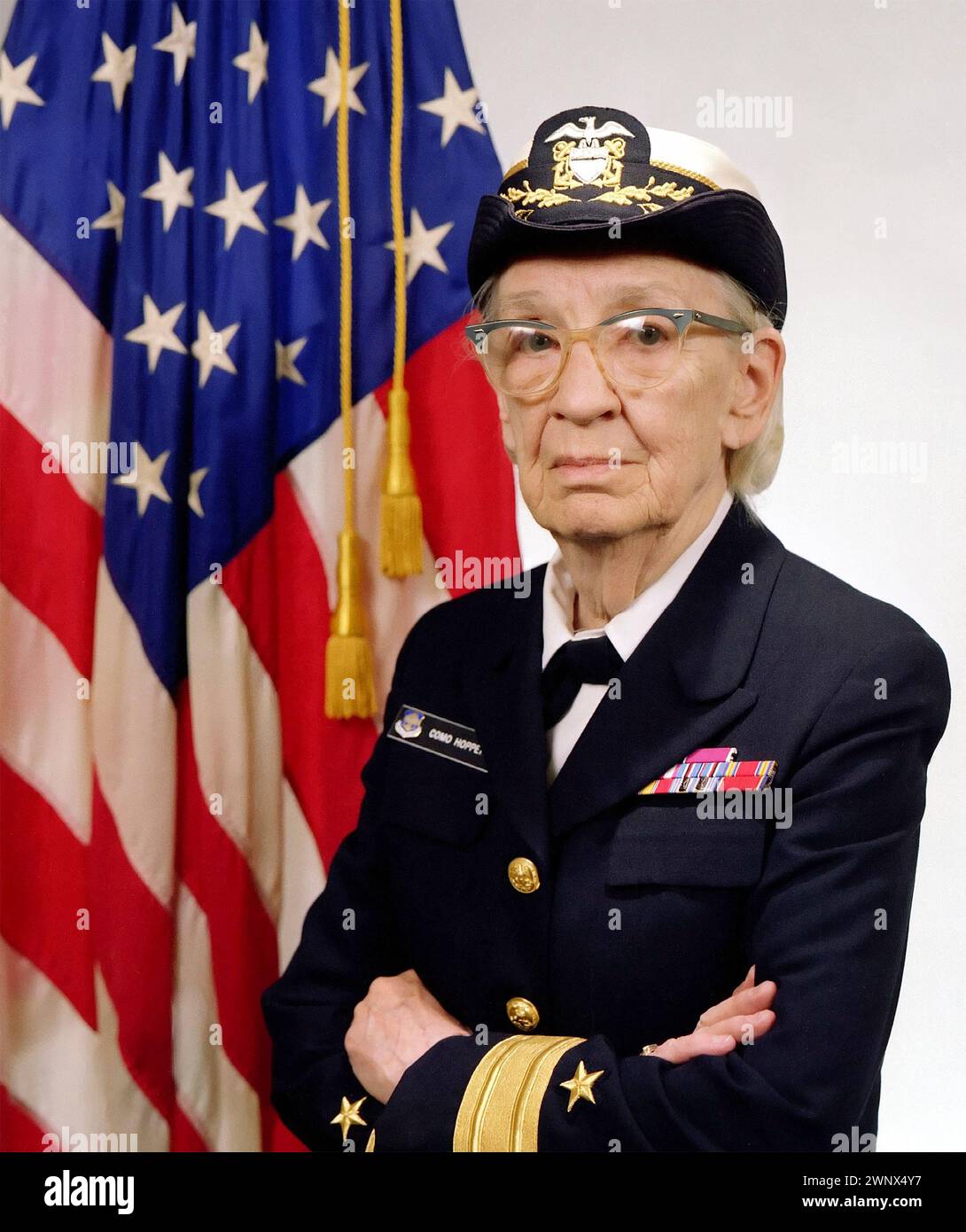 GRACE HOPPER (1906–1992) US-amerikanischer Computerwissenschaftler und Konteradmiral der US Navy im Jahr 1984. Foto: US Navy Stockfoto