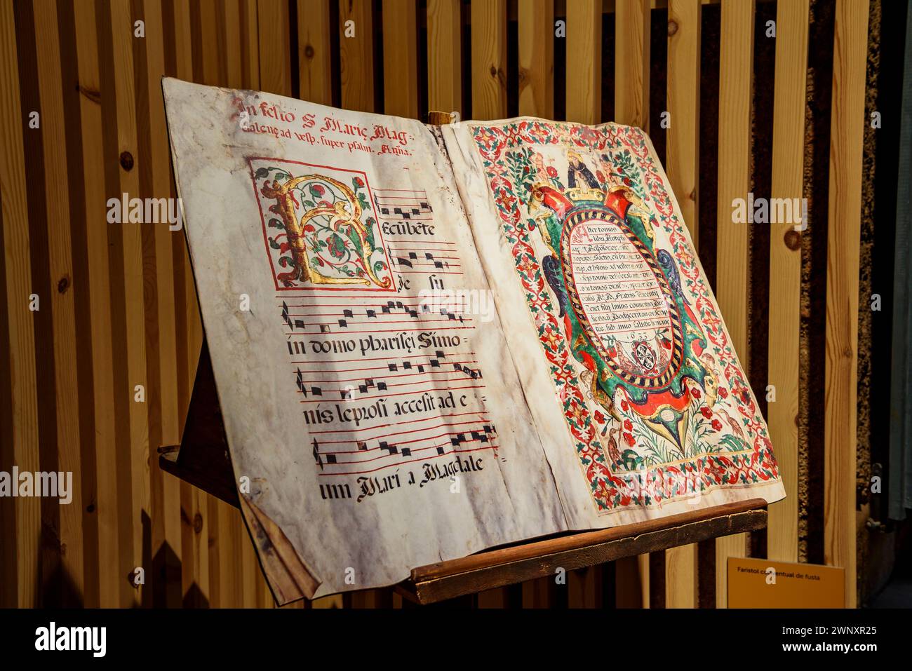 Cerdà Museum, in Puigcerdà. Raum für das ehemalige Kloster der Klosterschwestern von Puigcerdà (Cerdanya, Girona, Katalonien, Spanien, Pyrenäen) Stockfoto