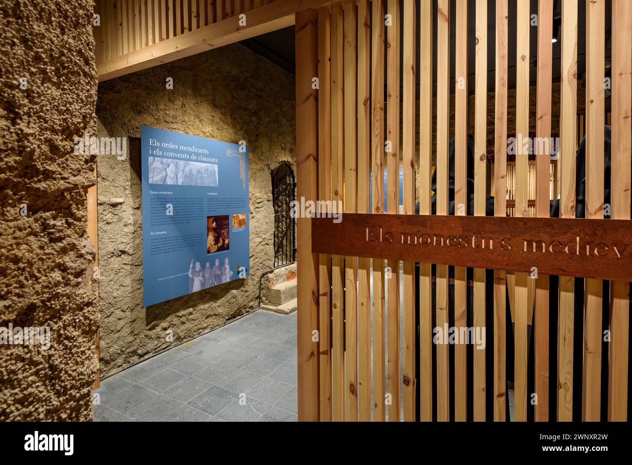 Cerdà Museum, in Puigcerdà. Raum für das ehemalige Kloster der Klosterschwestern von Puigcerdà (Cerdanya, Girona, Katalonien, Spanien, Pyrenäen) Stockfoto