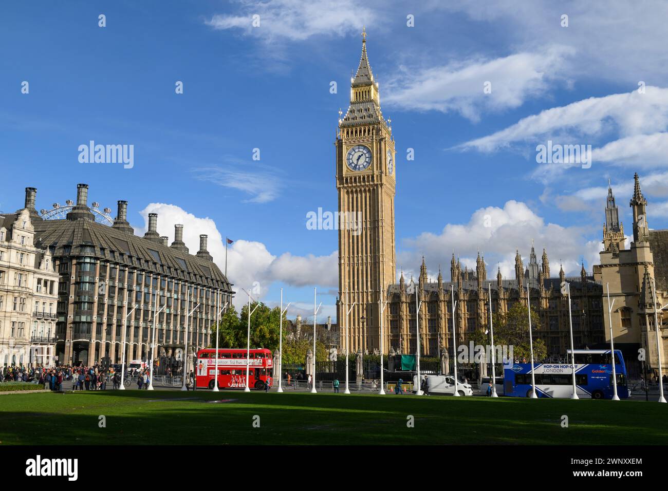 Big Ben, Houses of Parliament. Der Uhrenturm des Palace of Westminster wird offiziell Elizabeth Tower genannt, wobei Big Ben der Name von On ist Stockfoto