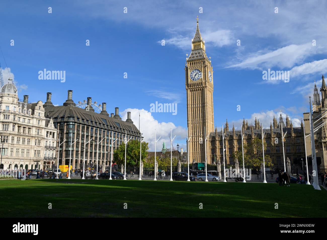 Big Ben, Houses of Parliament. Der Uhrenturm des Palace of Westminster wird offiziell Elizabeth Tower genannt, wobei Big Ben der Name von On ist Stockfoto