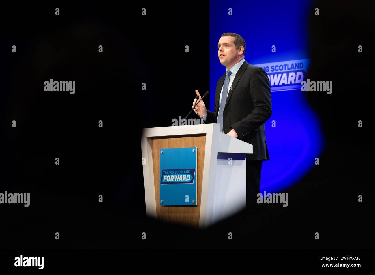 Douglas Ross, Vorsitzender der Scottish Conservative Party, sprach auf der Parteikonferenz 2024 in Aberdeen, Schottland Stockfoto