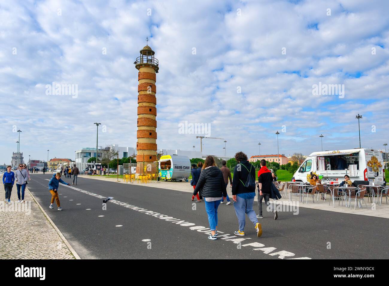 Altes Leuchtturmgebäude in Belem, LISSABON, PORTUGAL Stockfoto