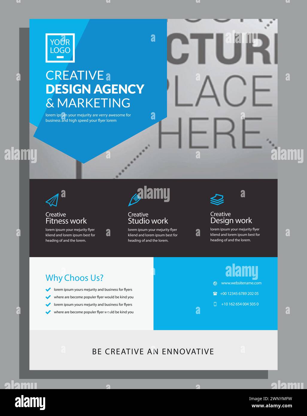 Kreativer Moderner Flyer. Geschäftsbericht, Kreatives Portfolio, A4-Flyer, Geschäftsbroschüre. Stock Vektor
