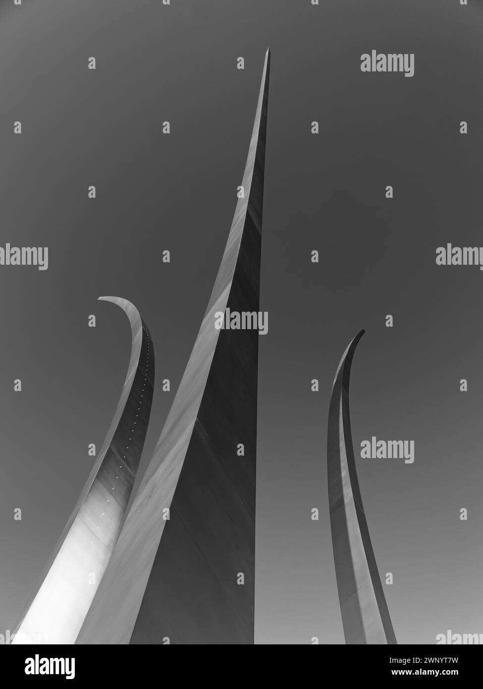 Air Force Memorial Turmspitzen in B&W, Arlington, VA, USA Stockfoto