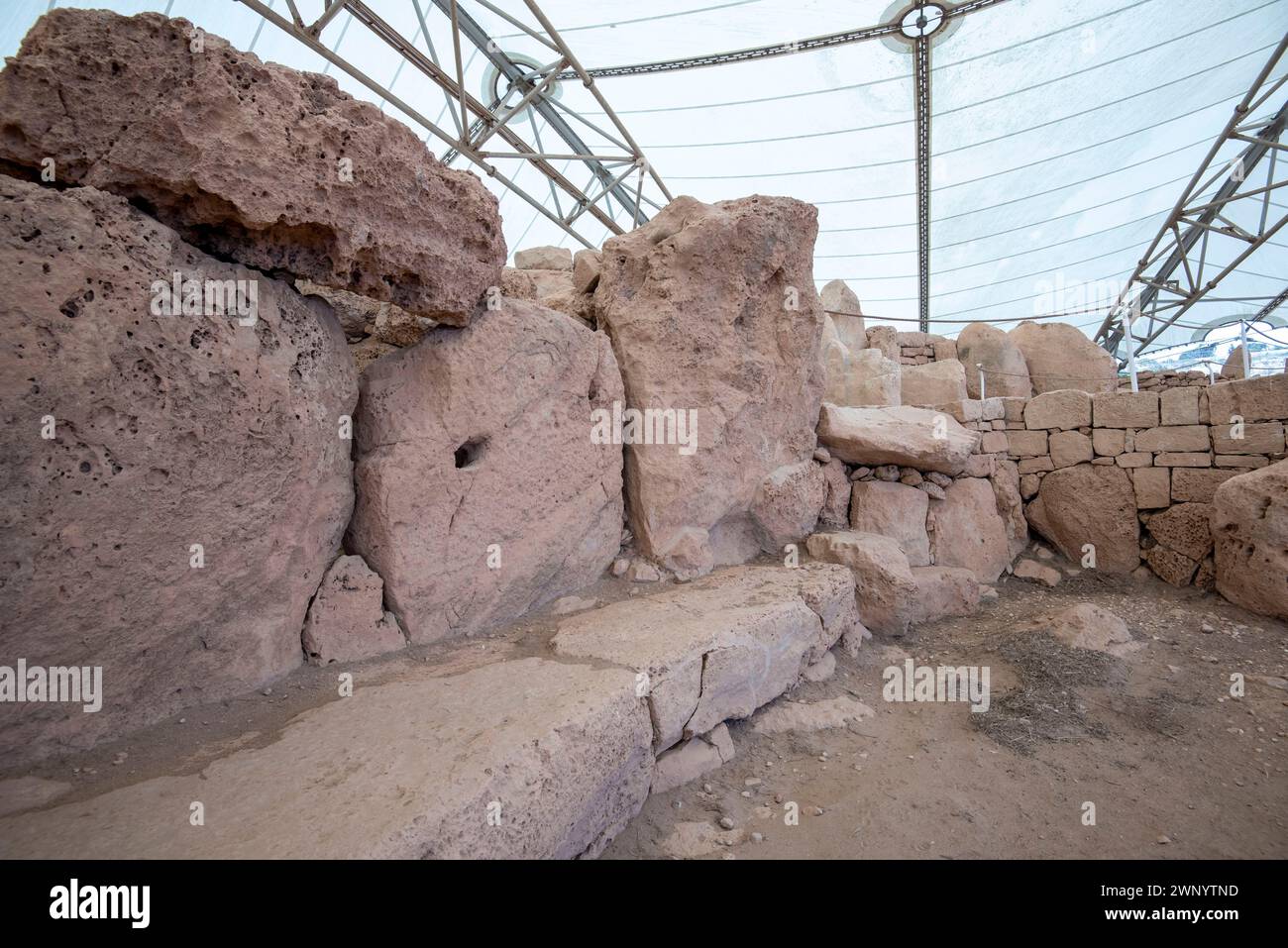 Mnajdra Megalithic Religiöse Stätte - Malta Stockfoto