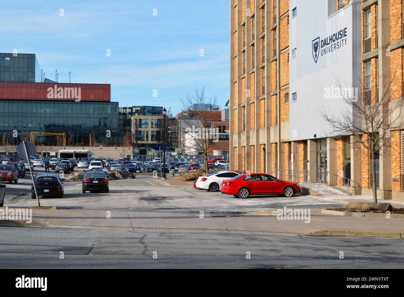 Parkplätze der Dalhousie University in der Queen Street in Halifax, Nova Scotia, Kanada Stockfoto