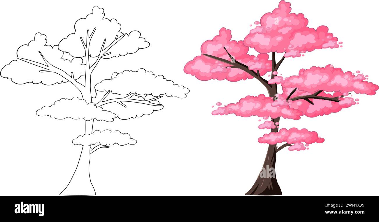 Abbildung eines Strukturbaums in zwei Konstruktionsphasen. Stock Vektor