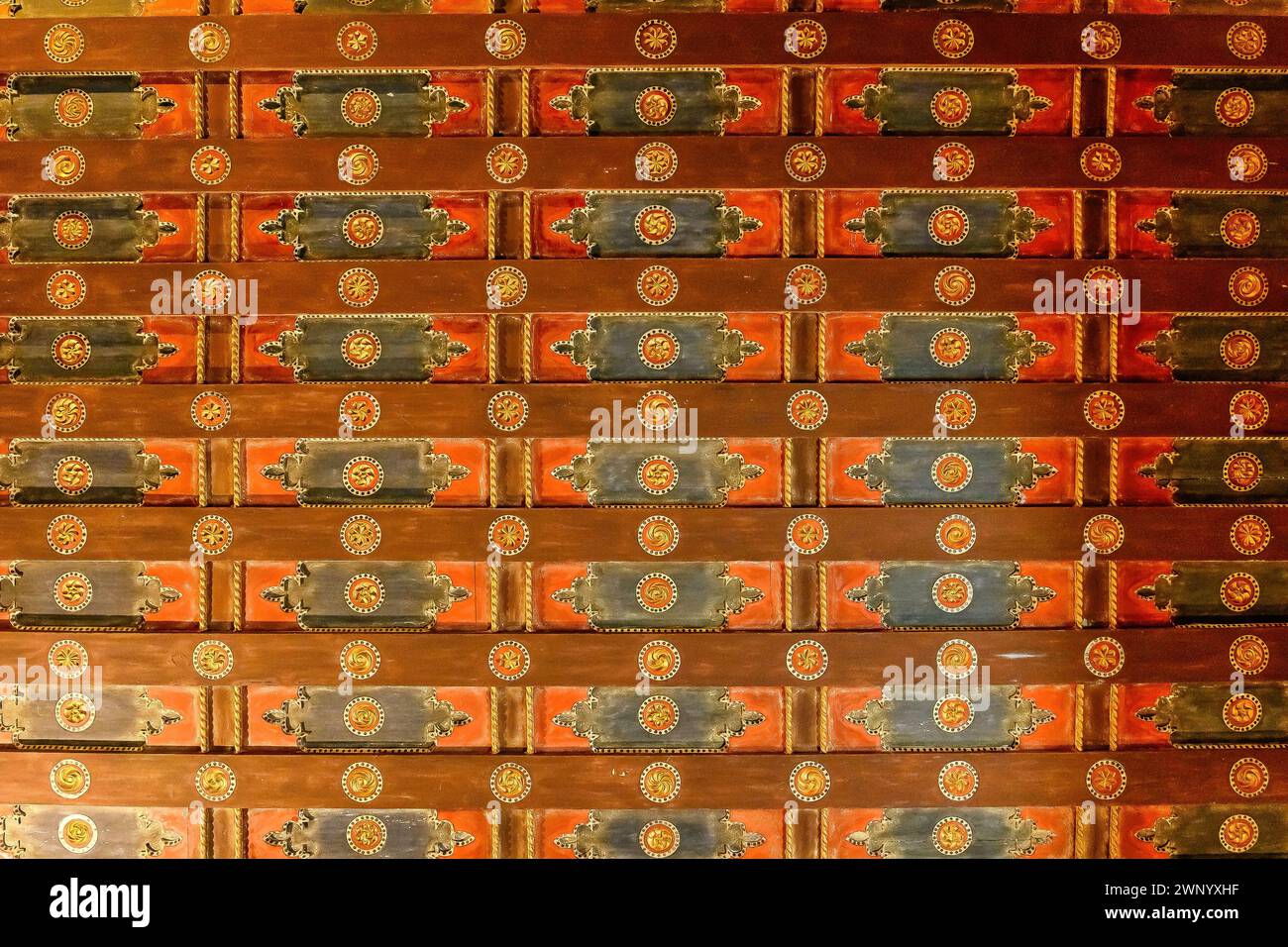 Musterdekoration in der alten Decke, alcazar von SEGOVIA, SPANIEN Stockfoto