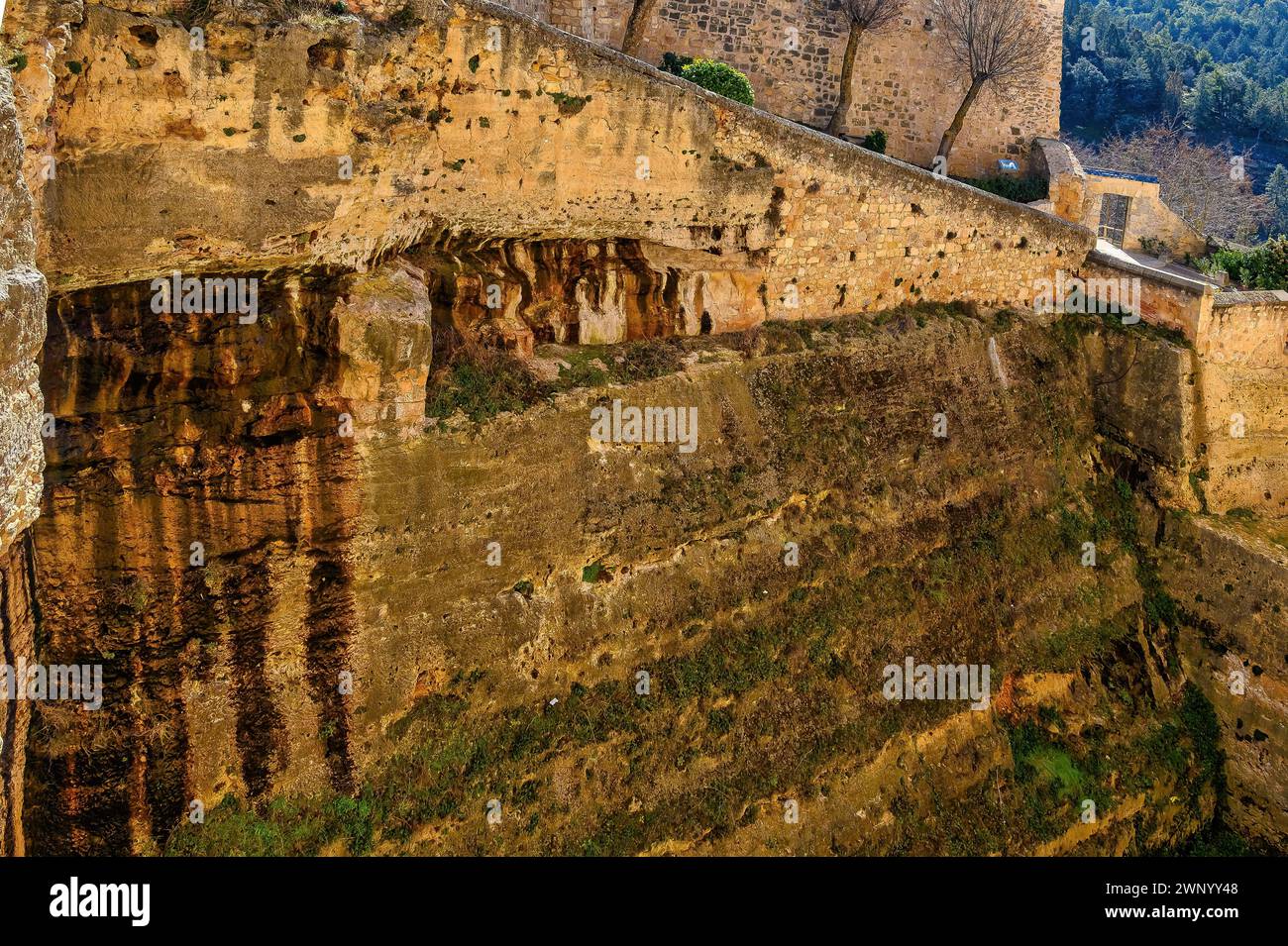 Alte verwitterte Mauer in alcazar von SEGOVIA, SPANIEN Stockfoto