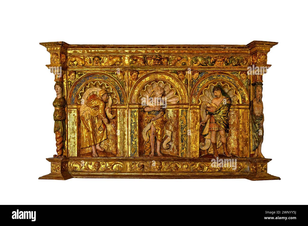 Isoliertes mittelalterliches Möbelstück, alcazar von SEGOVIA, SPANIEN Stockfoto