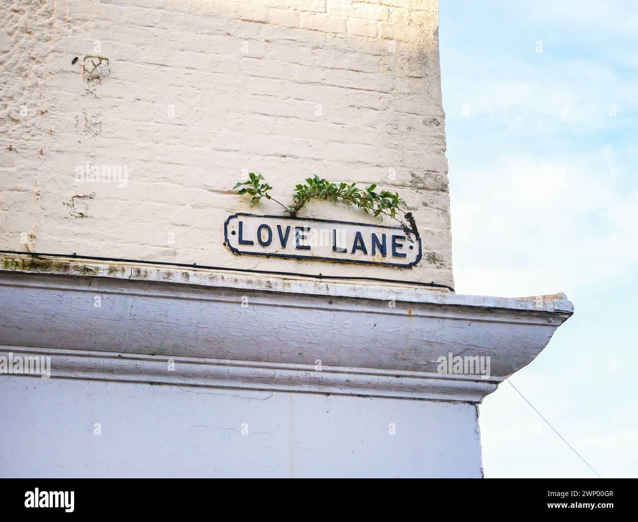 Love Lane Straßenschild in Weymouth Old Town, Dorset, England, Großbritannien. Stockfoto