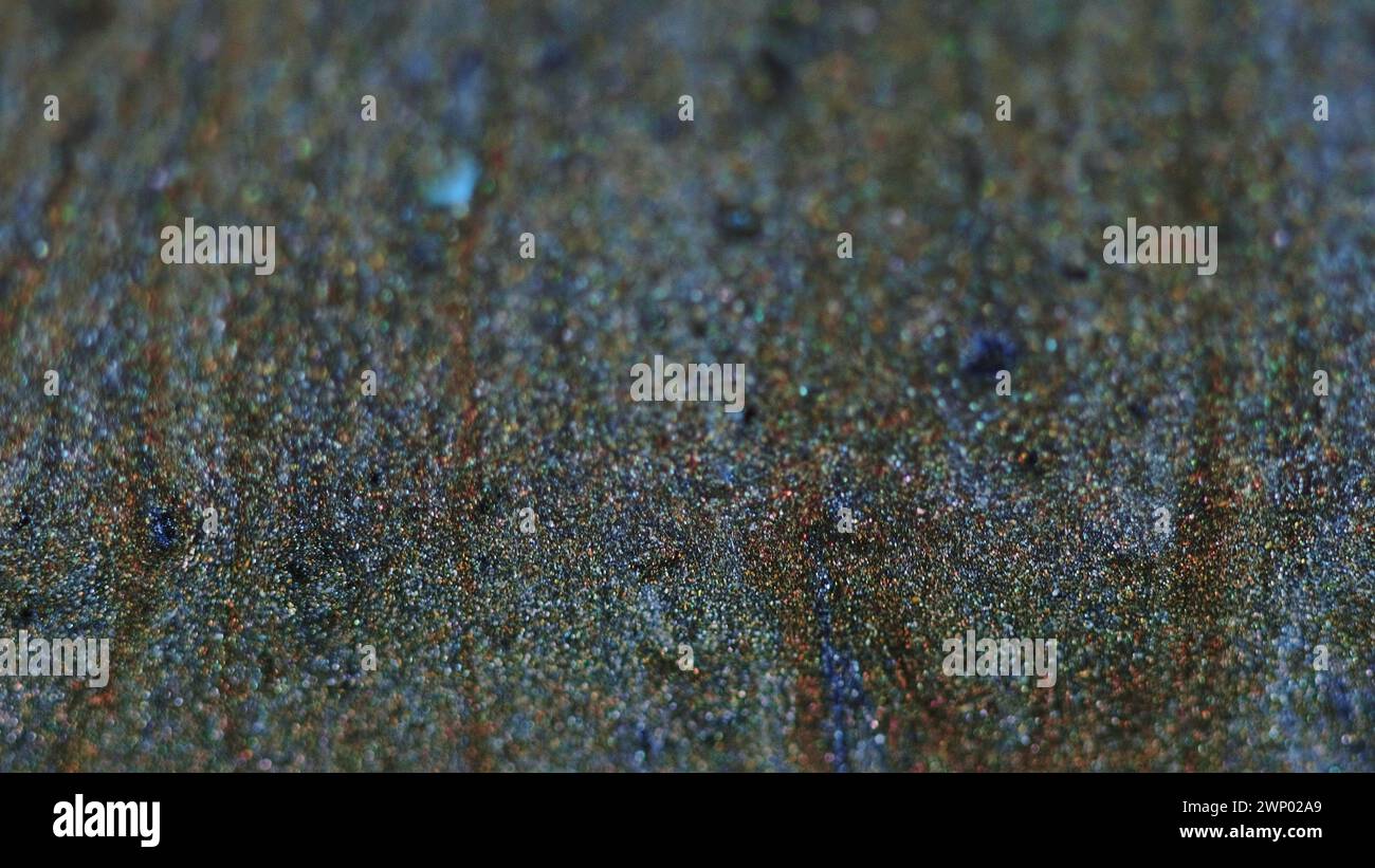 Glitzer Textur glänzende Partikel Bokeh blau Gold Stockfoto