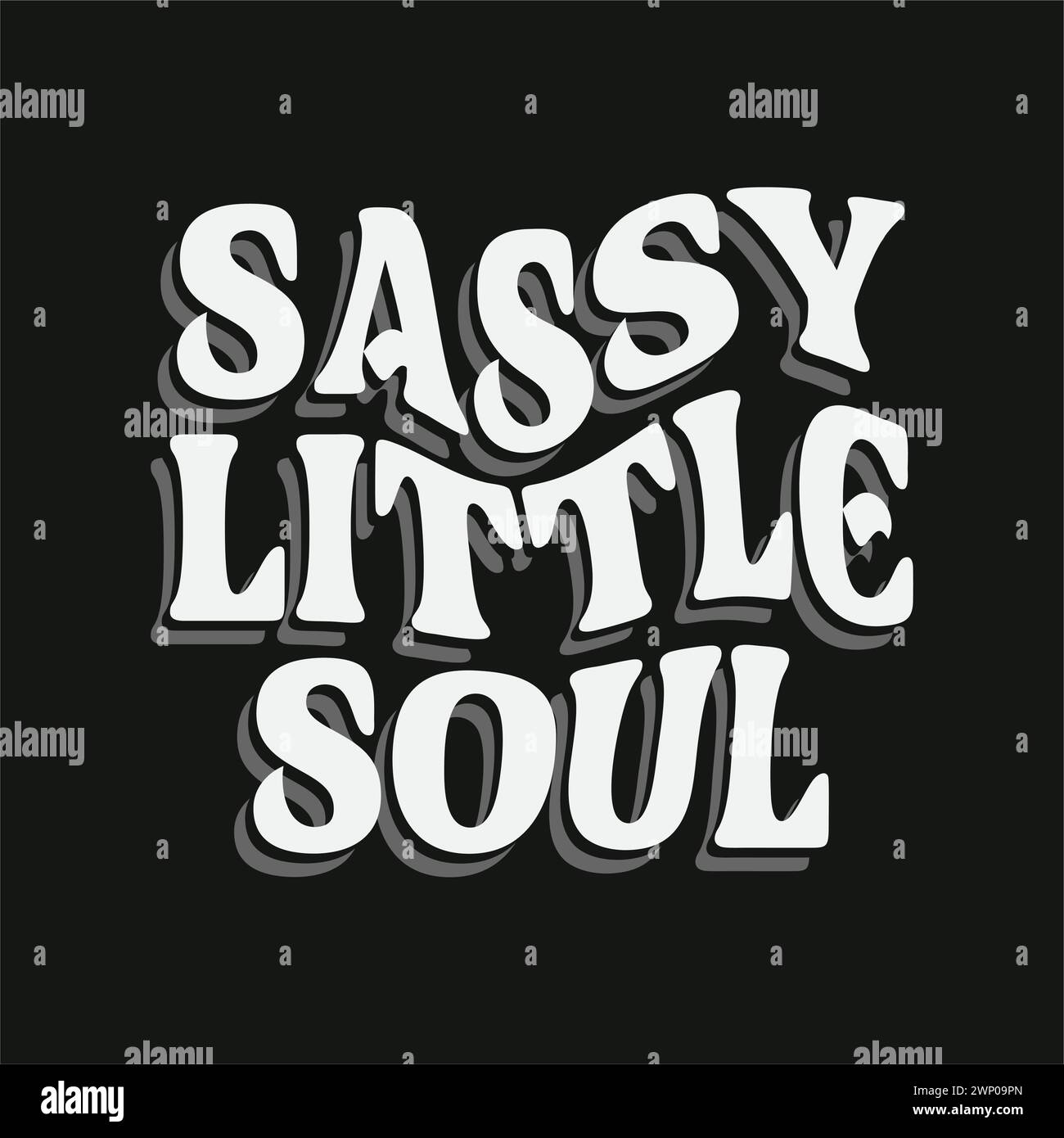 Sassy Little Soul Typografie-Slogan für Mode-T-Shirt-Druck, T-Shirt-Grafik-Design, Vektor-Illustration. Stock Vektor