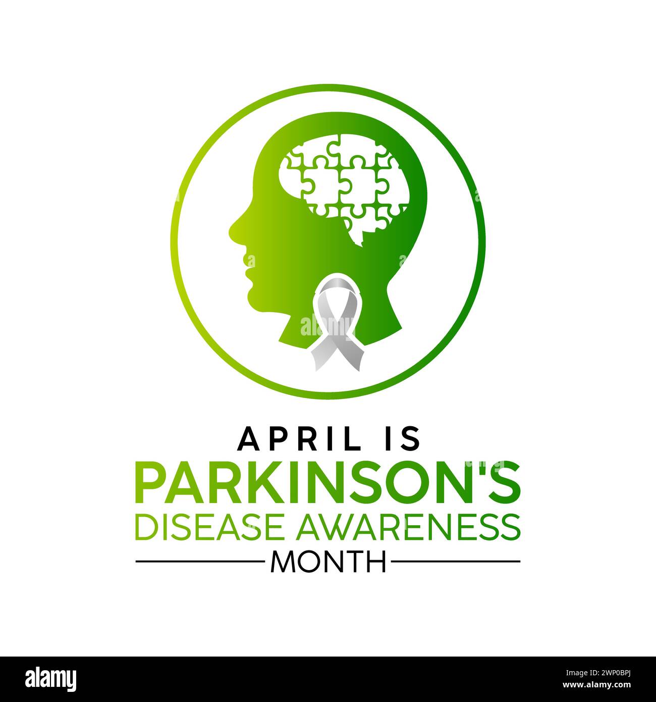National Parkinson's Disease Awareness Month beobachtet jedes Jahr im April, Vektor Banner, Flyer, Poster und Social medial Template Design. Stock Vektor