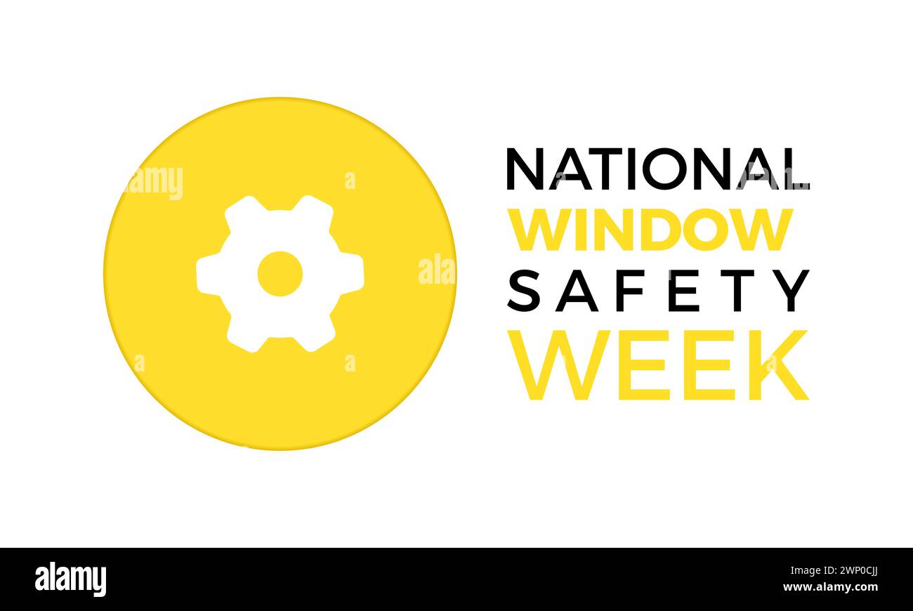 Die National Window Safety Week wird jedes Jahr vom 4. Bis 10. April gefeiert, Vektorbanner, Flyer, Poster und Social Media Template Design. Stock Vektor
