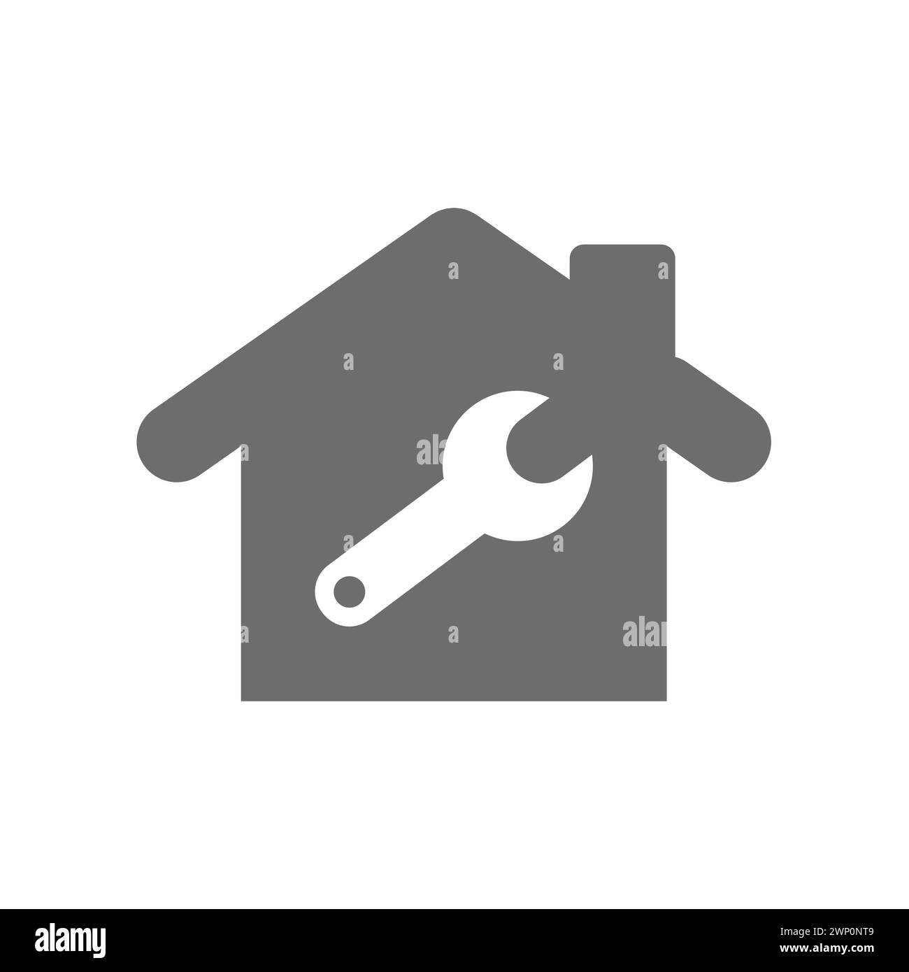 Vektorsymbol für Hausverbesserung. Symbol für Heimreparaturhandwerker und Bauunternehmer oder heimwerker. Stock Vektor