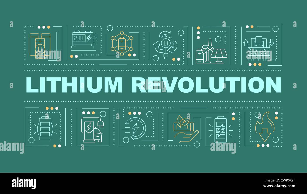 Lithiumrevolution Green Word-Konzept Stock Vektor