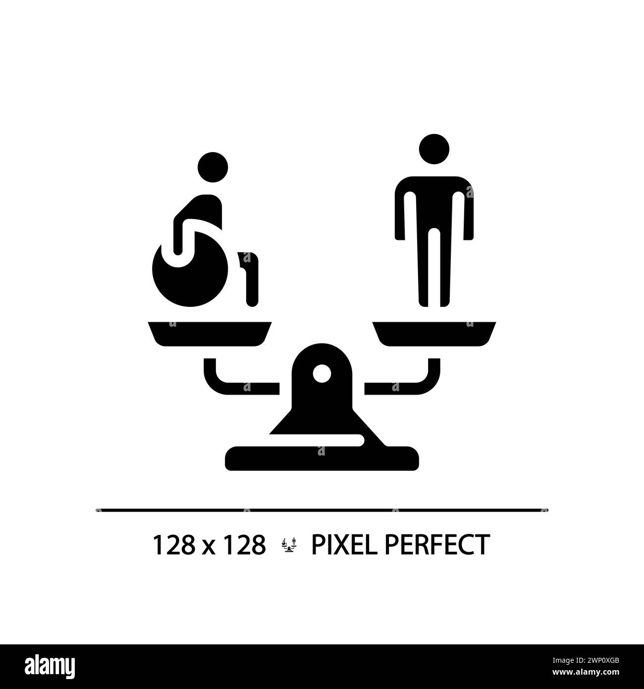 Gleichheit und Vielfalt – Symbol für schwarze Glyphe Stock Vektor