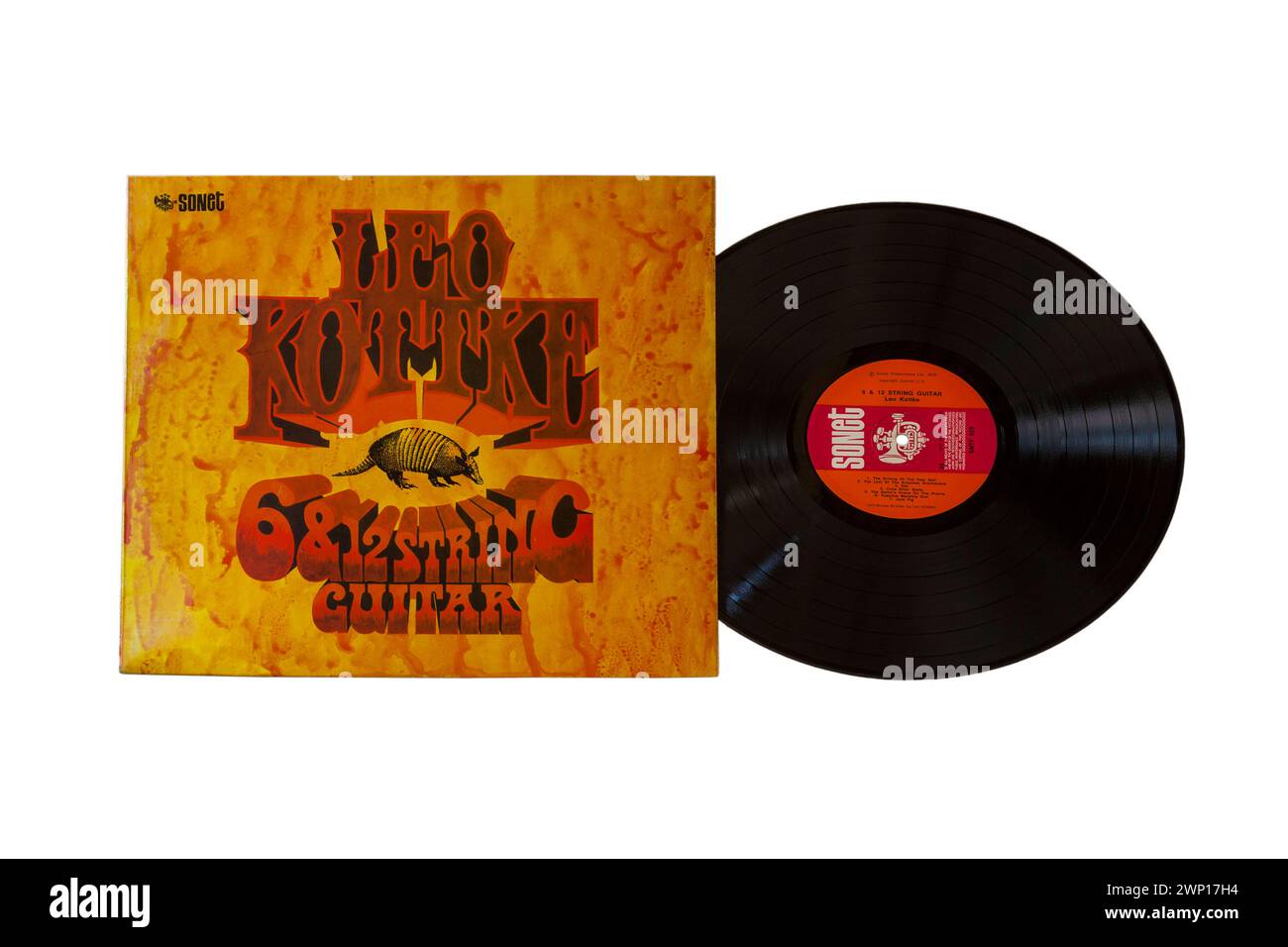 Leo Kottke 6 & 12 String Gitarre Vinyl Album Album Cover isoliert auf weißem Hintergrund - 1972 Stockfoto