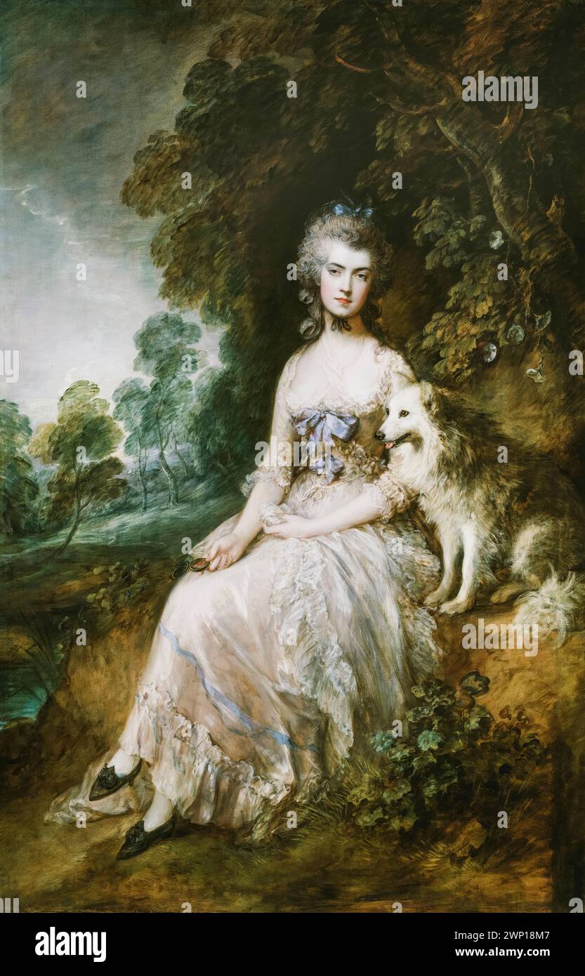 Mary Robinson (geborene Darby, 1757–1800) war eine englische Schauspielerin, Dichterin, Dramatikerin und Geliebte von George IV. Von Großbritannien, Porträtmalerei in Öl auf Leinwand von Thomas Gainsborough, 1781 Stockfoto