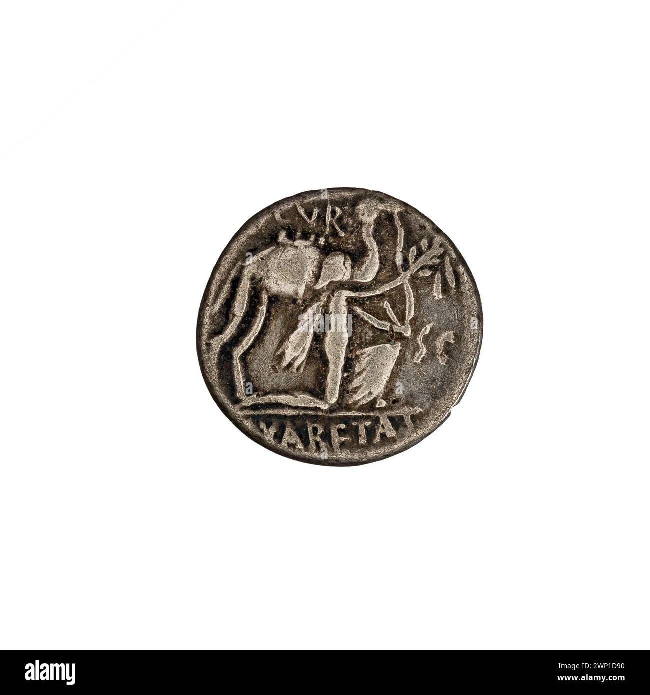 Denar; Aemilius Scaurus, M. (fl. 58 v. Chr.; 56 v. Chr.), Plautius Hypsaeus, P. (fl. 60-58 v. Chr.; 58 v. Chr. (-58-00-00--- 58-00-00);Aretas III (König der Nabatäer - 87-62 n. Chr.) - Ikonographie, Jupiter (Mitol.), Jupiter auf einem Platz (Ikonogr.), staatliche Kunstsammlungen (Warschau - 1922-1939) - Sammlungen, Olivenzweige, Pferde, Quadrat, Blitz (Blitz (Attribut), kniende Zeichen, Botschaft (Provenienz), Skorpione, Kamele Stockfoto