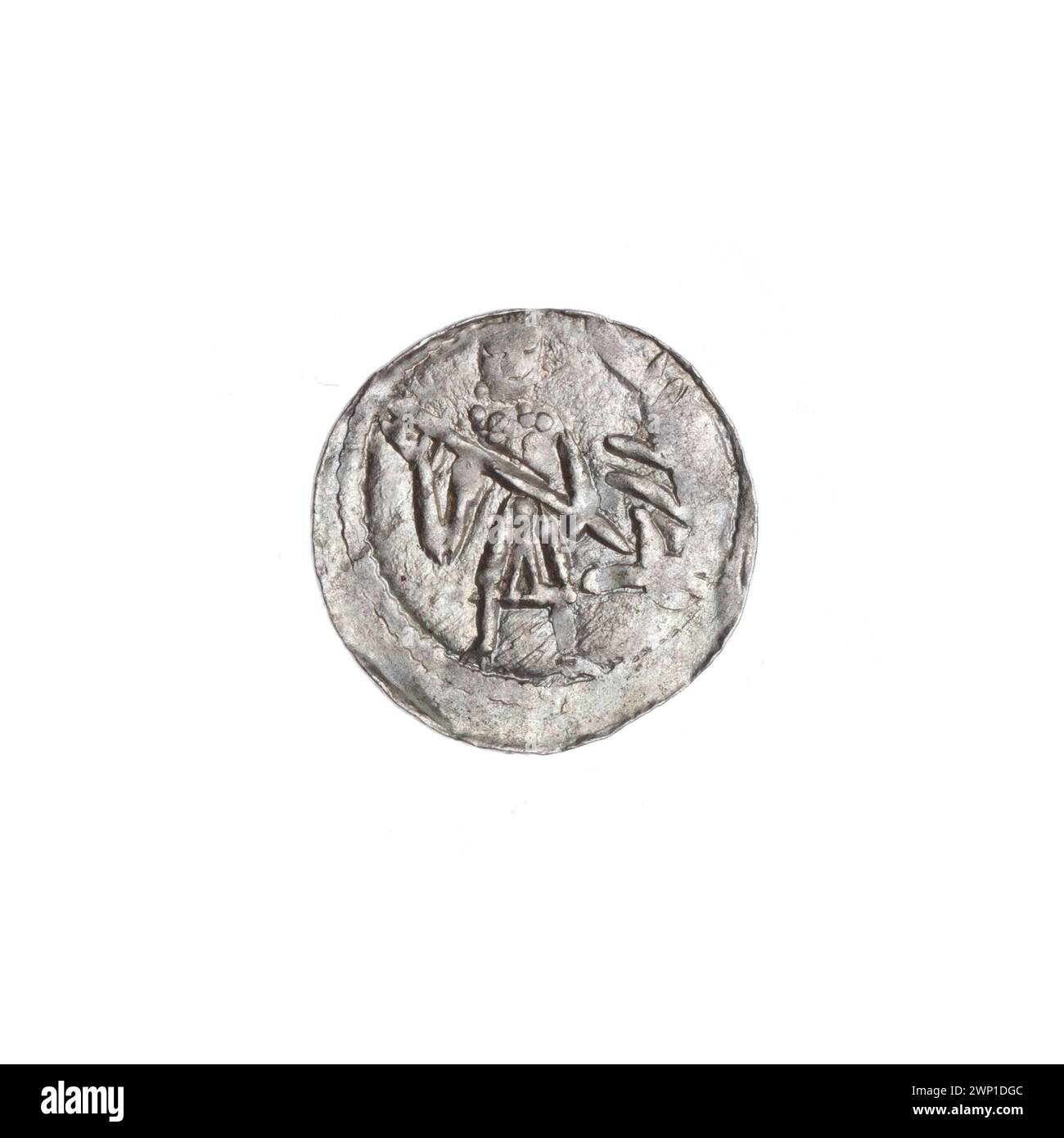 Denar; Boles Aw III Krzywousty (ksi Polish; 1107-1138); um 1125-1138 (1125-00-00-1138-00); Bolesław III Krzywousty (polnischer Prinz-1086-1138), Jastrzębowski, Stanisław (1898-1980), Jastrzębowski, Stanisław (1898-1980)-Sammlung, Wojciech (Saint-Ca. 956-997), Allegorien, Speerhöhle (Schilderemissionen), Kettenpost (iconogr.), Chaincias, gleichschenklige (iconogr.), Kreuze, Märtyrer, Mund (ikonogr.), Gesetze, Romanik (Stil), Ritter (ikonogr.), Ritter, Drache (ikonogr.), Drachen, Kampf des Guten mit dem Bösen (ikonogr.), Kampf mit Heiden (ikonogr.), Speer (ikonogr.), Speere, Mittelalter (Ära) Stockfoto