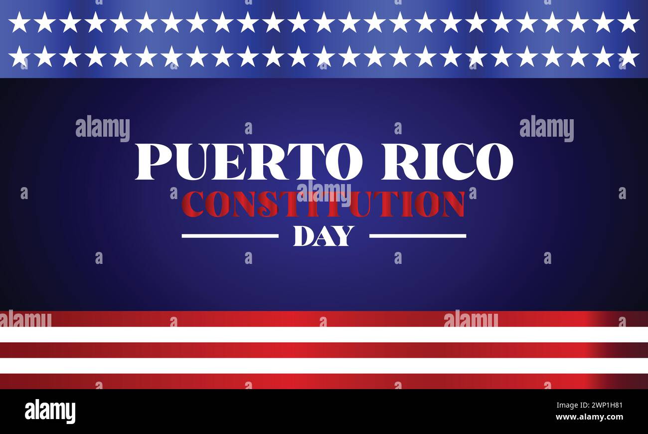 Puerto Rico Constitution Day mit Illustration der USA-Flagge Stock Vektor