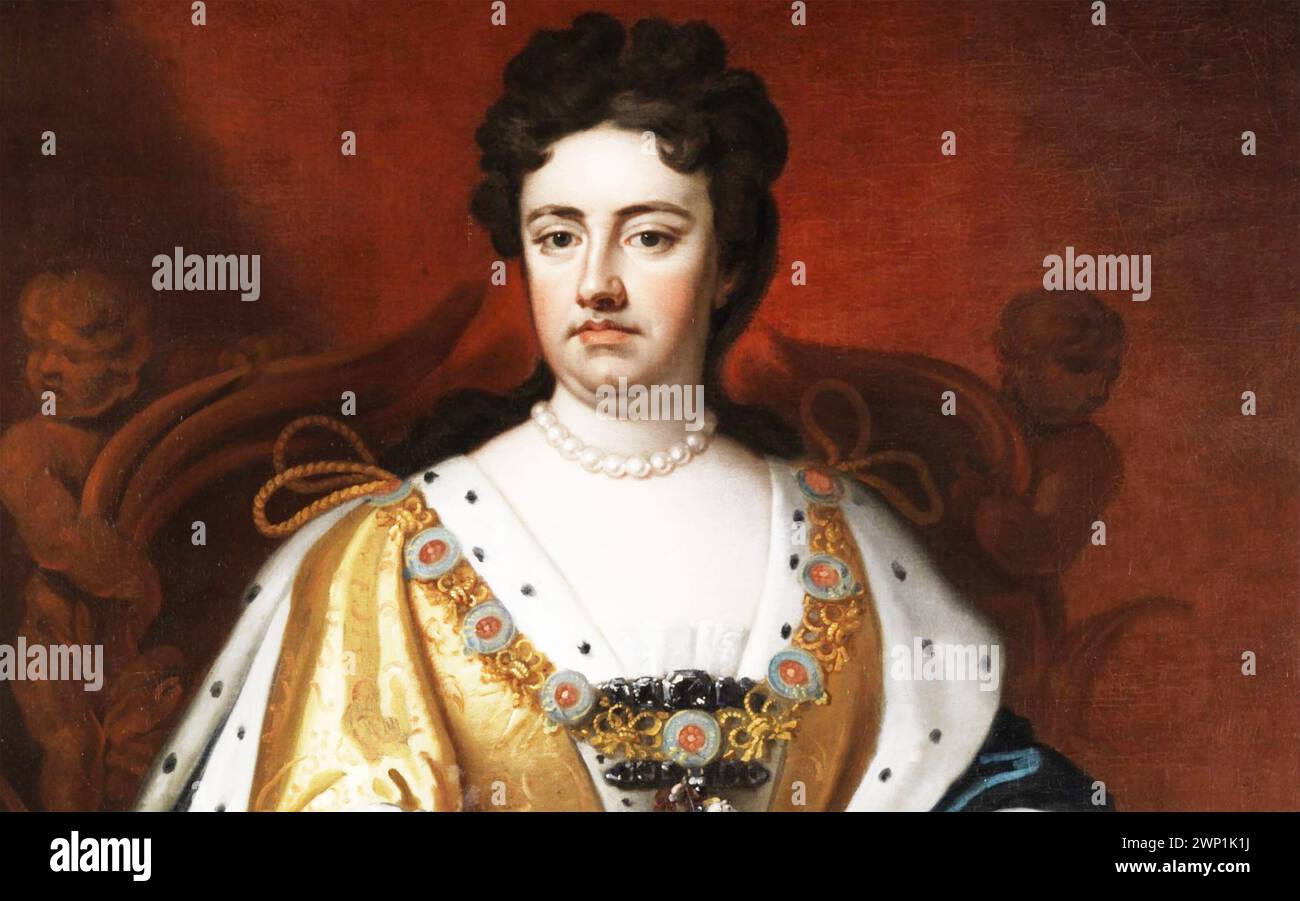 KÖNIGIN ANNE (1665–1714) britische Monarin um 1702 Stockfoto