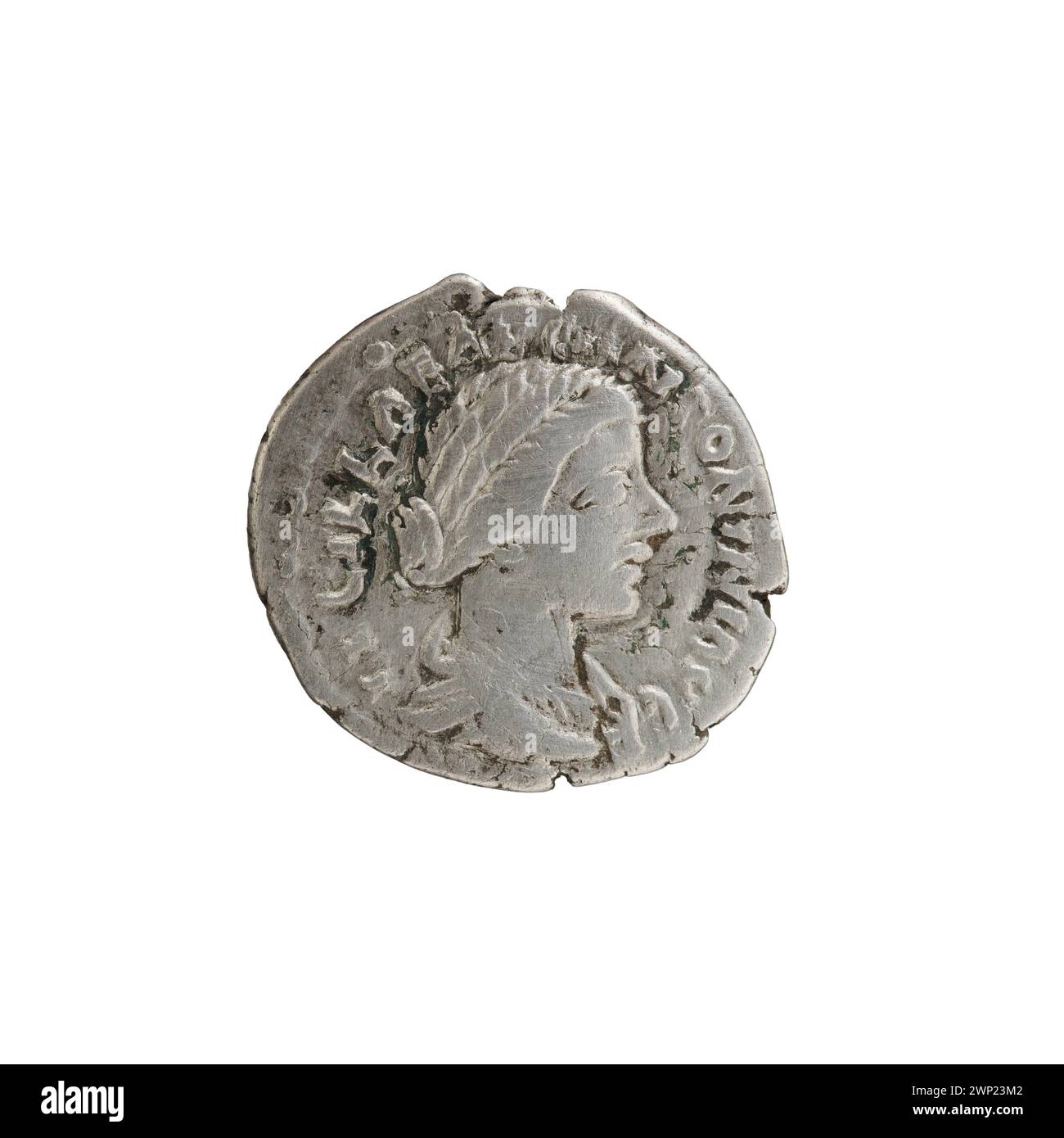 Silberdenar, geprägt 164-169 mit Kaiser Lucius Verus und Kaiserin Lucilla, die als offizielle römische Währung verwendet wurden. Stockfoto