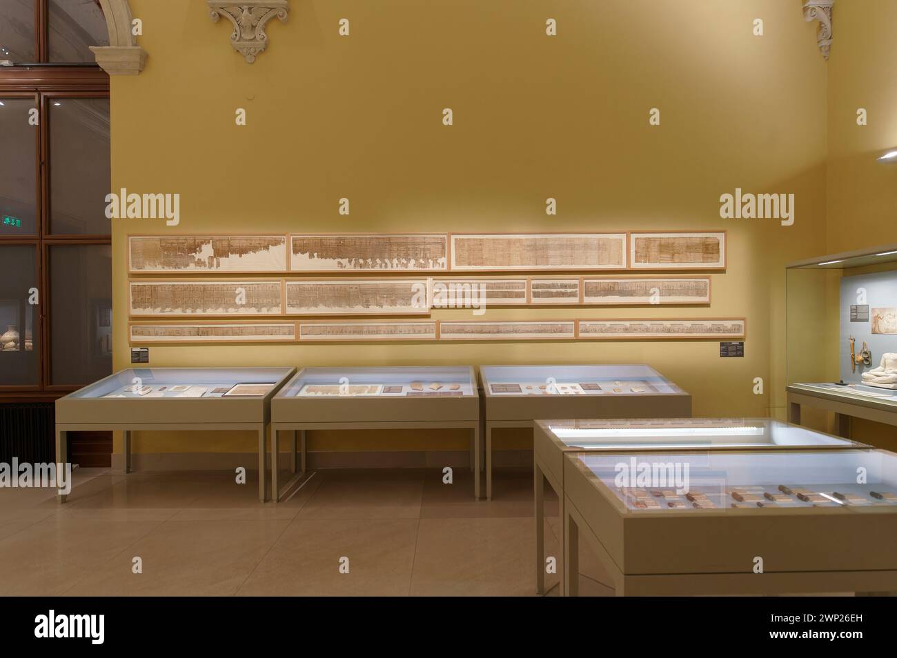 Wien, Österreich. Ägyptisch-orientalische Sammlung des Wiener Kunsthistorischen Museums (KHM). Buch der Toten von Priester Chons-iu Stockfoto