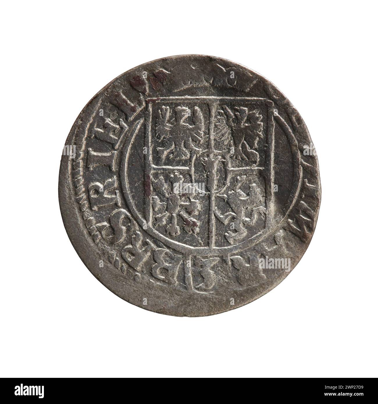 Ein Druck von Ernest Pfahler aus dem Jahr 1624, der eine Strecke, wahrscheinlich eine Sport- oder Rennstrecke, darstellt. Das Werk veranschaulicht europäische Drucktechniken des frühen 17. Jahrhunderts und Techniken der linearen Perspektive. Stockfoto