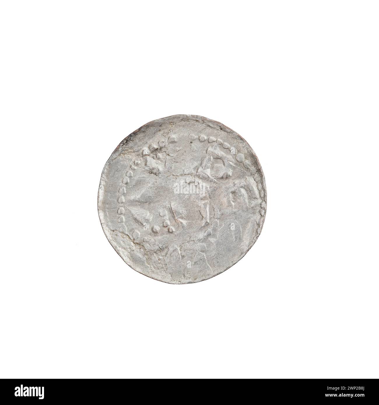 Denar, ein Buch, das mit Boles und dem König von Polen in Verbindung gebracht wurde, datiert zwischen 1058 und 1076, das mittelalterliche polnische Literatur repräsentiert. Stockfoto