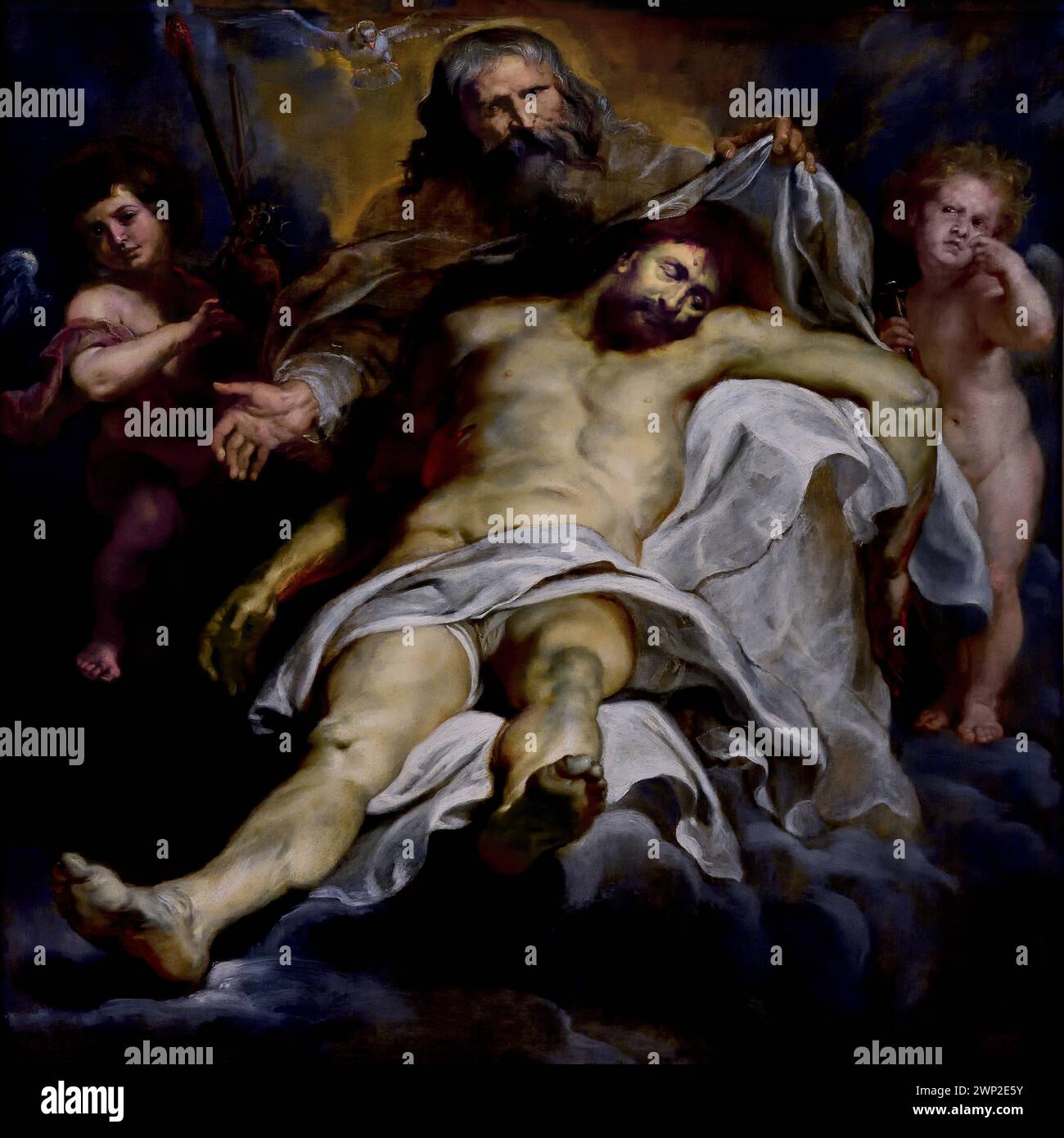Die Heilige Dreifaltigkeit 1620 von Peter Paul Rubens (1577-1640). Flämischer Künstler und Diplomat, Flämisch, Barock, Königliches Museum der Schönen Künste, Antwerpen, Belgien, Belgien Stockfoto