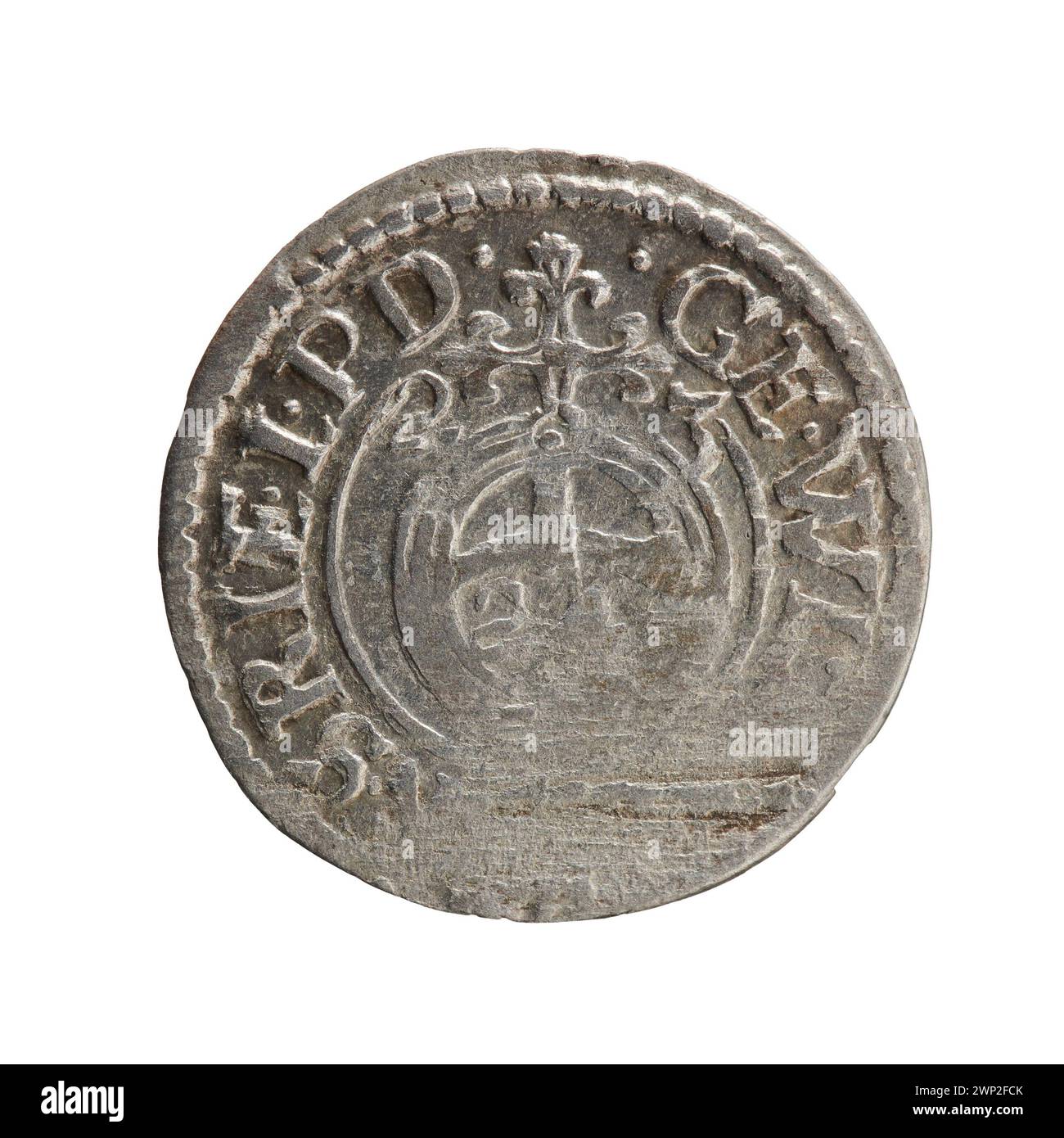 Gravur „for a Track“ von Ernest Pfahler aus dem Jahr 1623 mit Designelementen für ein Rennen oder einen Pfad. Stockfoto