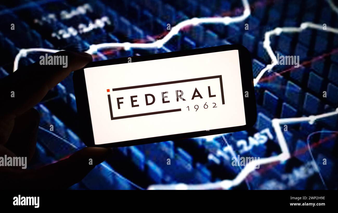 Konskie, Polen - 03. März 2024: Logo des Federal Realty Investment Trust auf dem Mobiltelefon Stockfoto