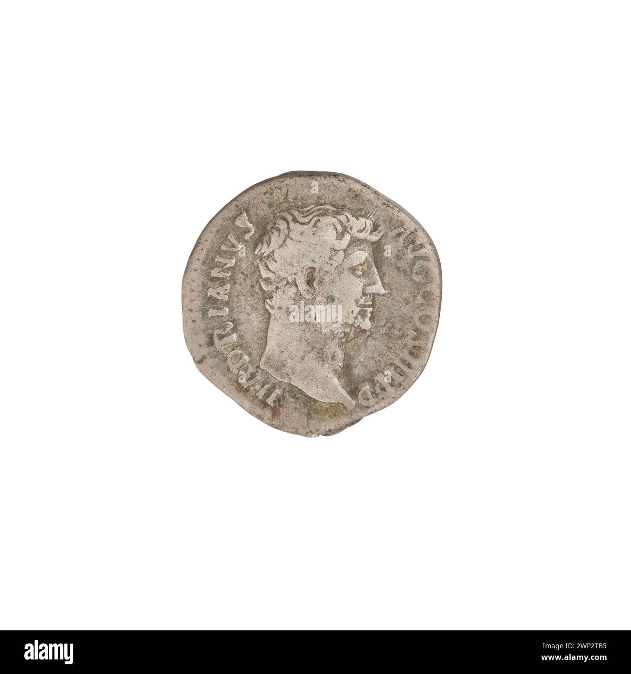 Denar; Hadrian (76-138; römischer Kaiser 117-138); 134-138 (134-00-00-138-00); Italia (Personifizierung), Zepter, Köpfe, Lärm des Überflusses Stockfoto