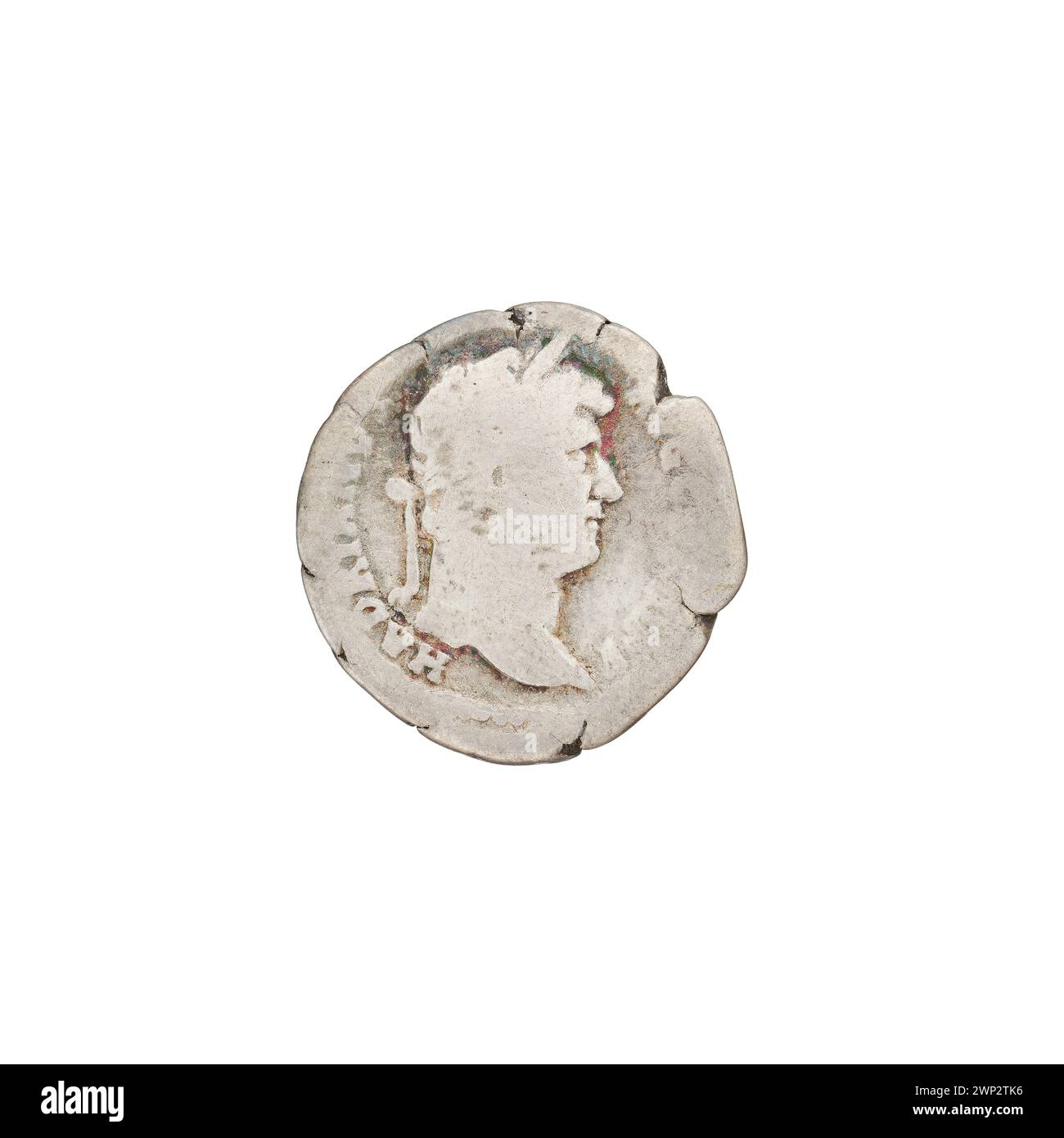 Denar; Hadrian (76-138; römischer Kaiser 117-138); 134-138 (134-00-00-138-00); Tellus (Mitol.), Leiter, Ohren, Lorbeerkränze Stockfoto