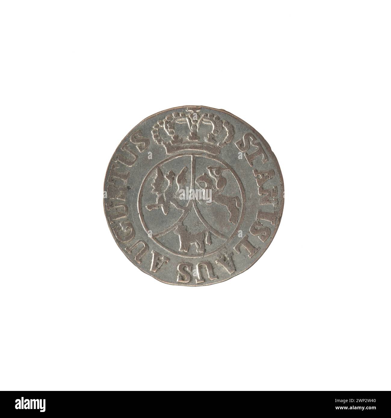 Die Krone von Stanisław August Poniatowski, dem letzten König von Polen, aus dem Jahr 1795, hebt die zeremoniellen und symbolischen Elemente der polnischen königlichen Insignien hervor. Stockfoto