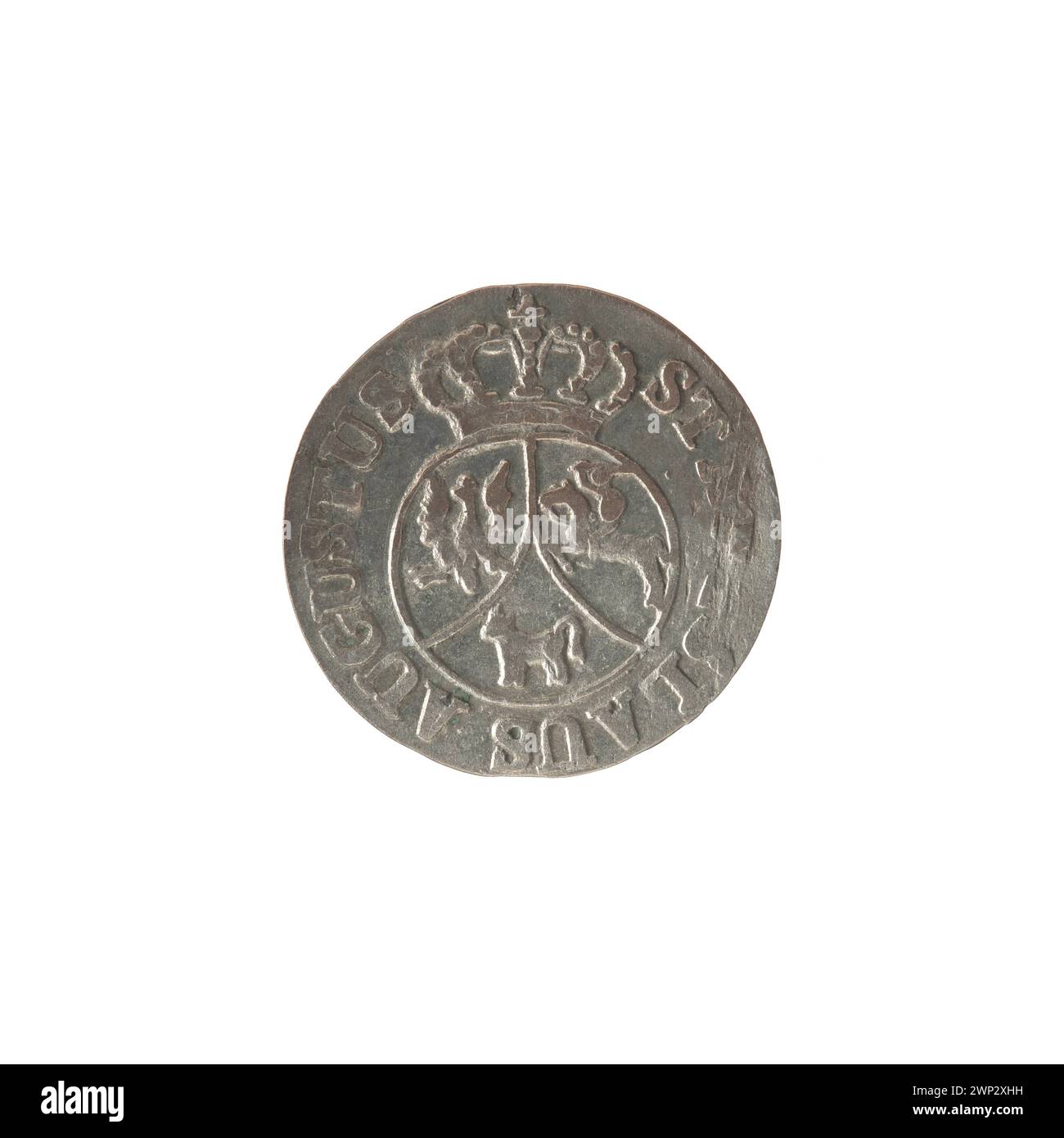 Die Krone des Königs Stanisław August Poniatowski wurde 1795 verwendet und symbolisiert die polnische Monarchie und staatliche Autorität im späten 18. Jahrhundert. Stockfoto