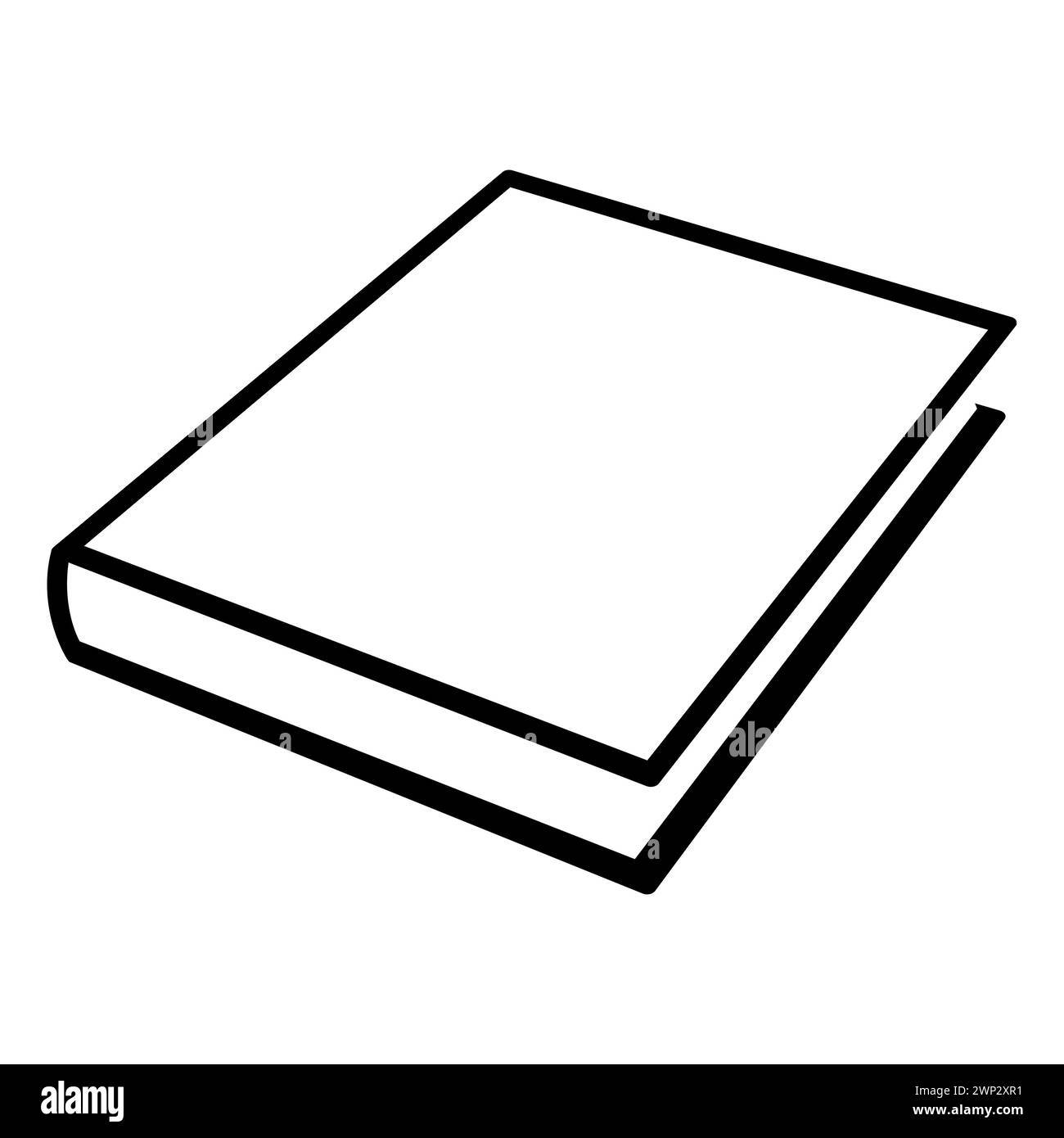 Buch - Schwarzweiß einfaches Symbol eines geschlossenen Buches, Vektordarstellung isoliert auf Weiß Stock Vektor