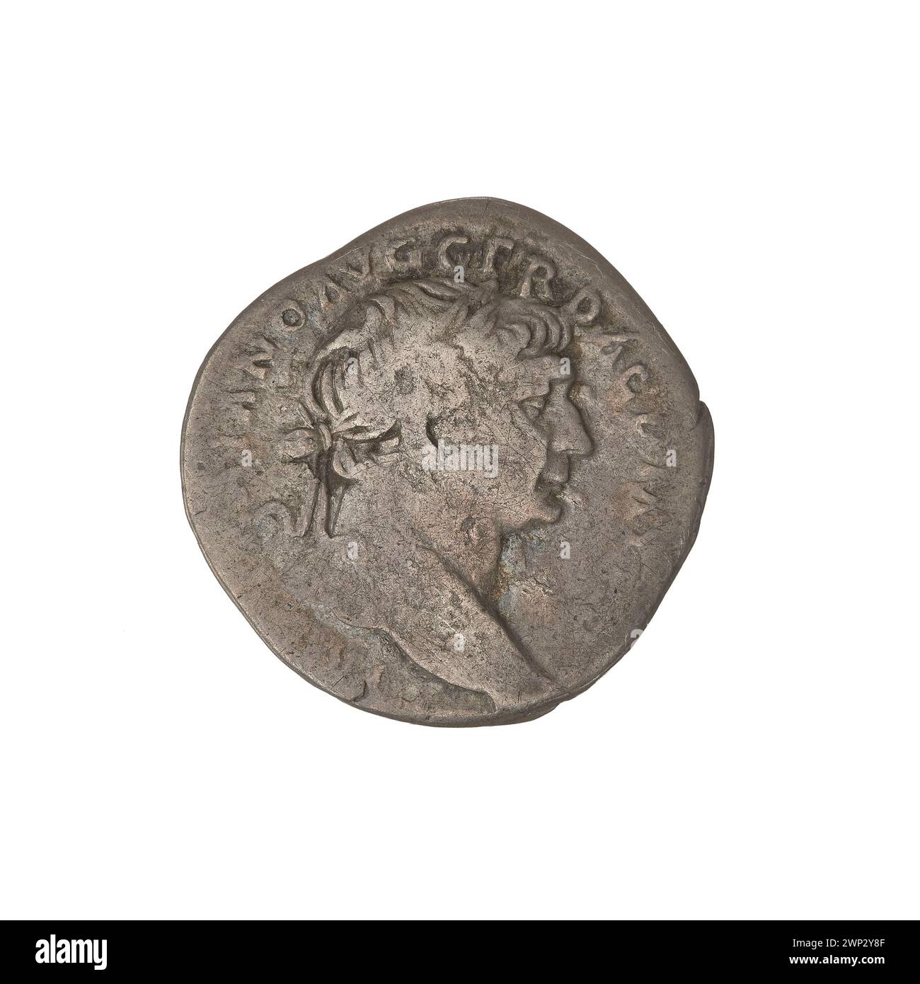 Denar; Trajan (53-117; römischer Kaiser 98-117); 103-111 (103-00-00-111-00); Victoria (Personifizierung), Häupter, Flügel, Lorbeerkränze Stockfoto