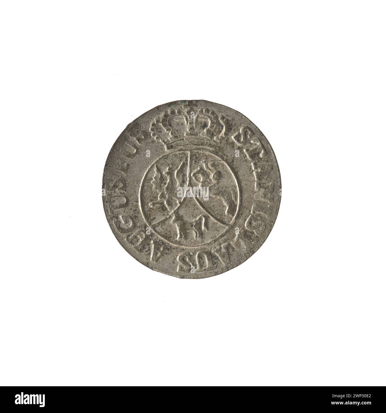 1795 wird König Stanisław August Poniatowski mit der „Krone sechs“ gezeigt, einem Symbol der königlichen Insignien und der Autorität der polnischen Monarchie. Stockfoto