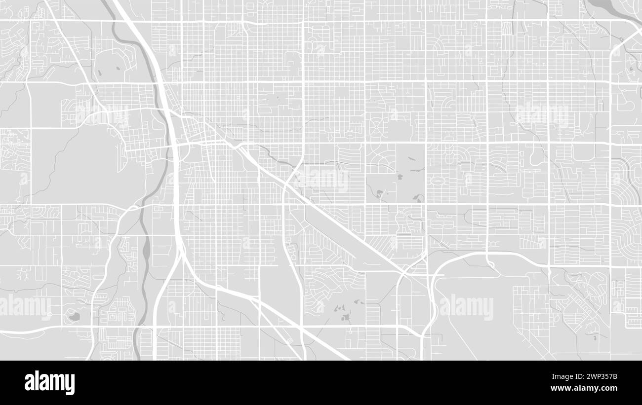 Hintergrund Tucson Karte, USA, weißes und hellgraues Stadtposter. Vektorkarte mit Straßen und Wasser. Breitbild-Proportionalformat, Digital Flat Design Roadmap. Stock Vektor